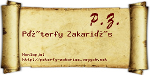 Péterfy Zakariás névjegykártya